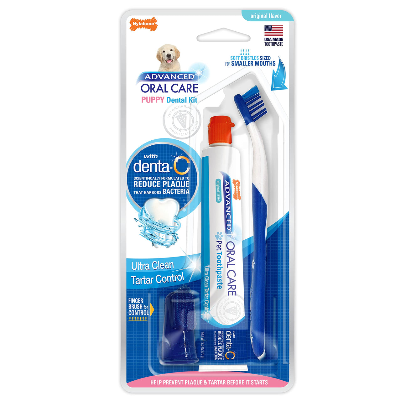 Nylabone Advanced Oral Care Puppy Dental Kit Puppy Original 3 Count 1 Count (Pack of 1)