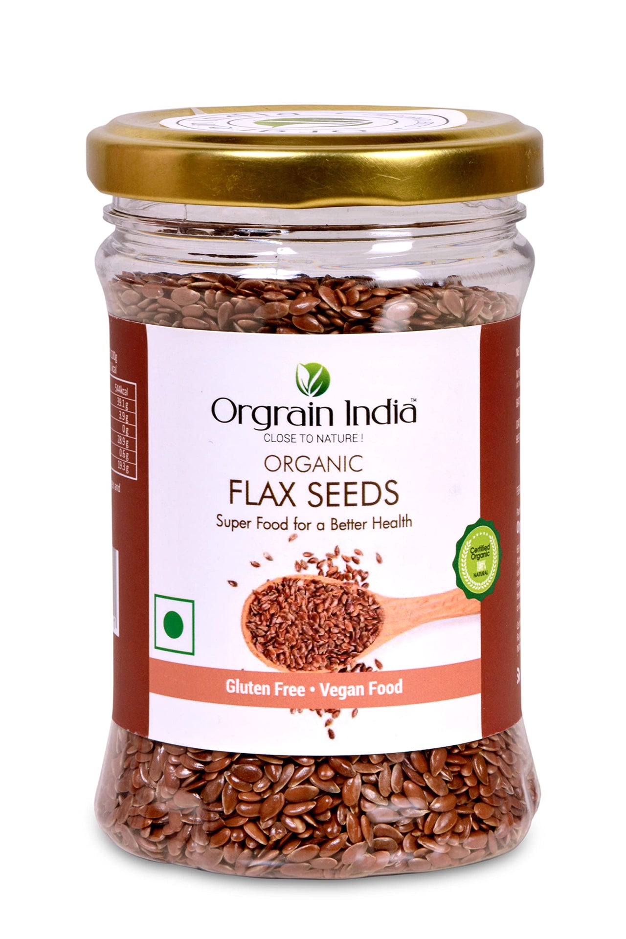 Orgrain India Certified Organic Flax Seeds 300g (Pack of 2 * 150g) for Eating and Weight Loss, Rich in Omega | Company-Owned Farmlands