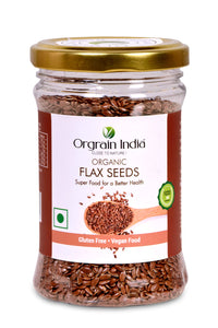 Orgrain India Certified Organic Flax Seeds 300g (Pack of 2 * 150g) for Eating and Weight Loss, Rich in Omega | Company-Owned Farmlands