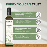 HESTHETIC Virgin Cold Pressed Moringa Seed Oil | 100% Pure & Natural - 100ml | Glass Bottle