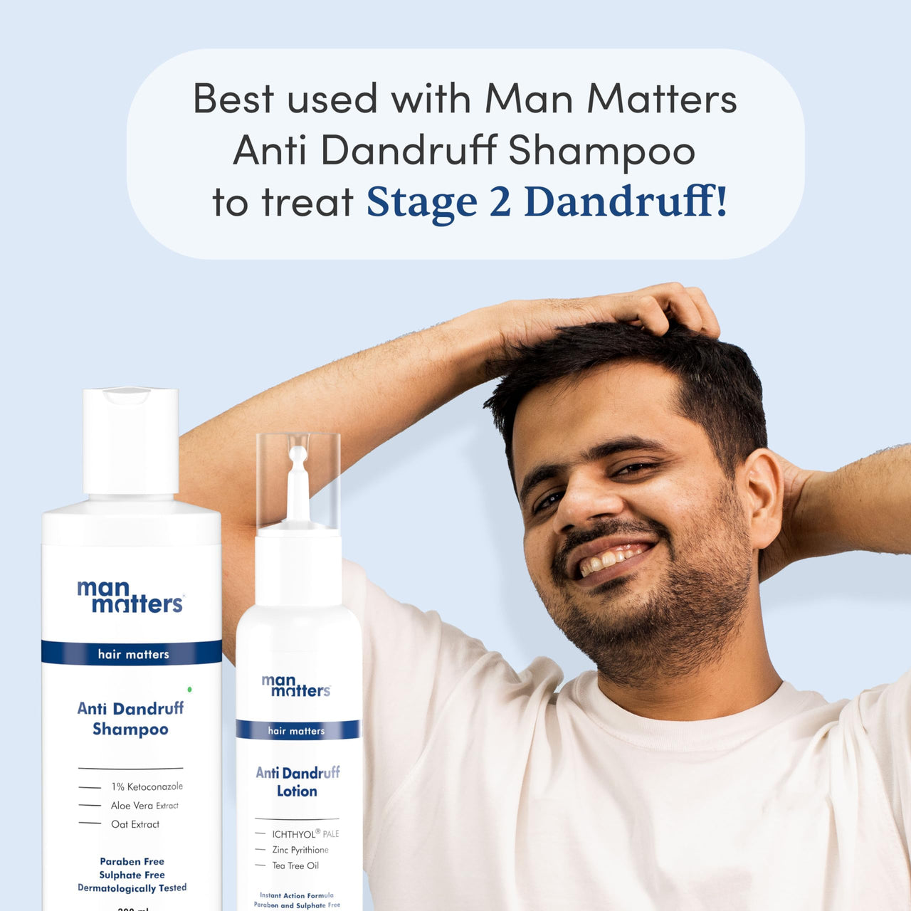 Man Matters Anti Dandruff Lotion for Men [60ml] | Instant Itch Relief & Cooling with Menthol & Tea Tree Oil