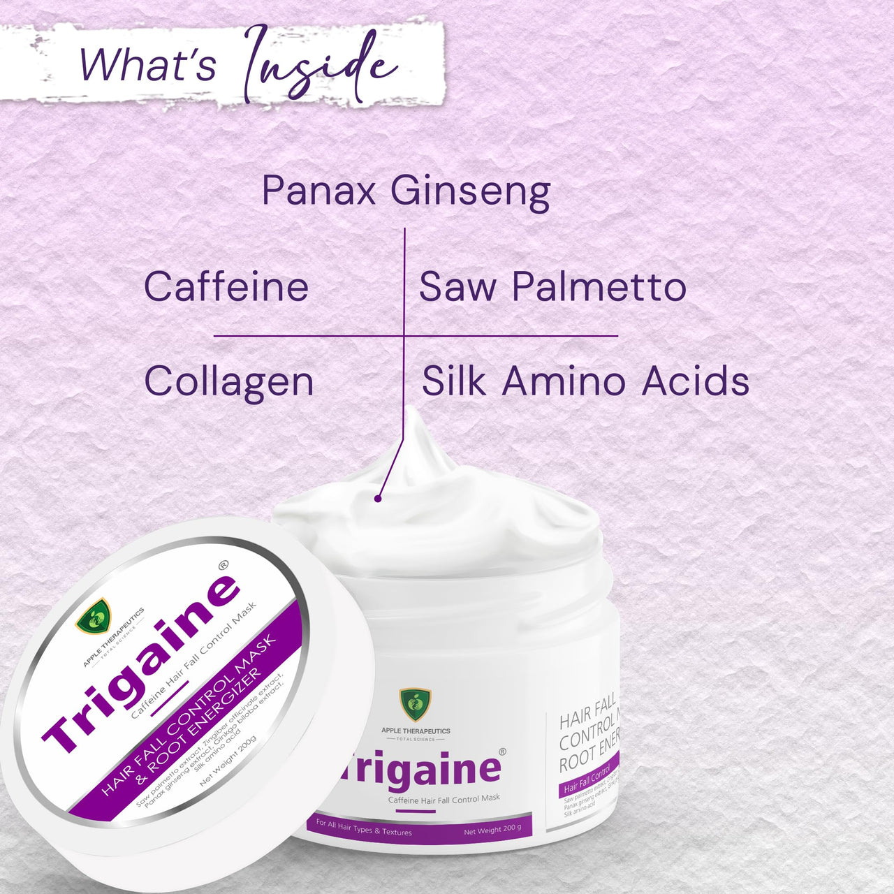 Trigaine Caffeine Hair Fall Control Mask | 200ml | Anti-Hair Fall & Root Energizer Treatment with Saw Palmetto & Ginseng | Strengthening & Hydrating Scalp Health, Hair Growth, & Deep Conditioning