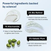Be Bodywise 2% Bio Retinol Under Eye Cream 15g | With 2% Bio Retinol, 1% Niacinamide & 2% Kakadu Plum | Helps to Reduce Dark Circles, Fine Lines & Wrinkles, Puffed Eyes