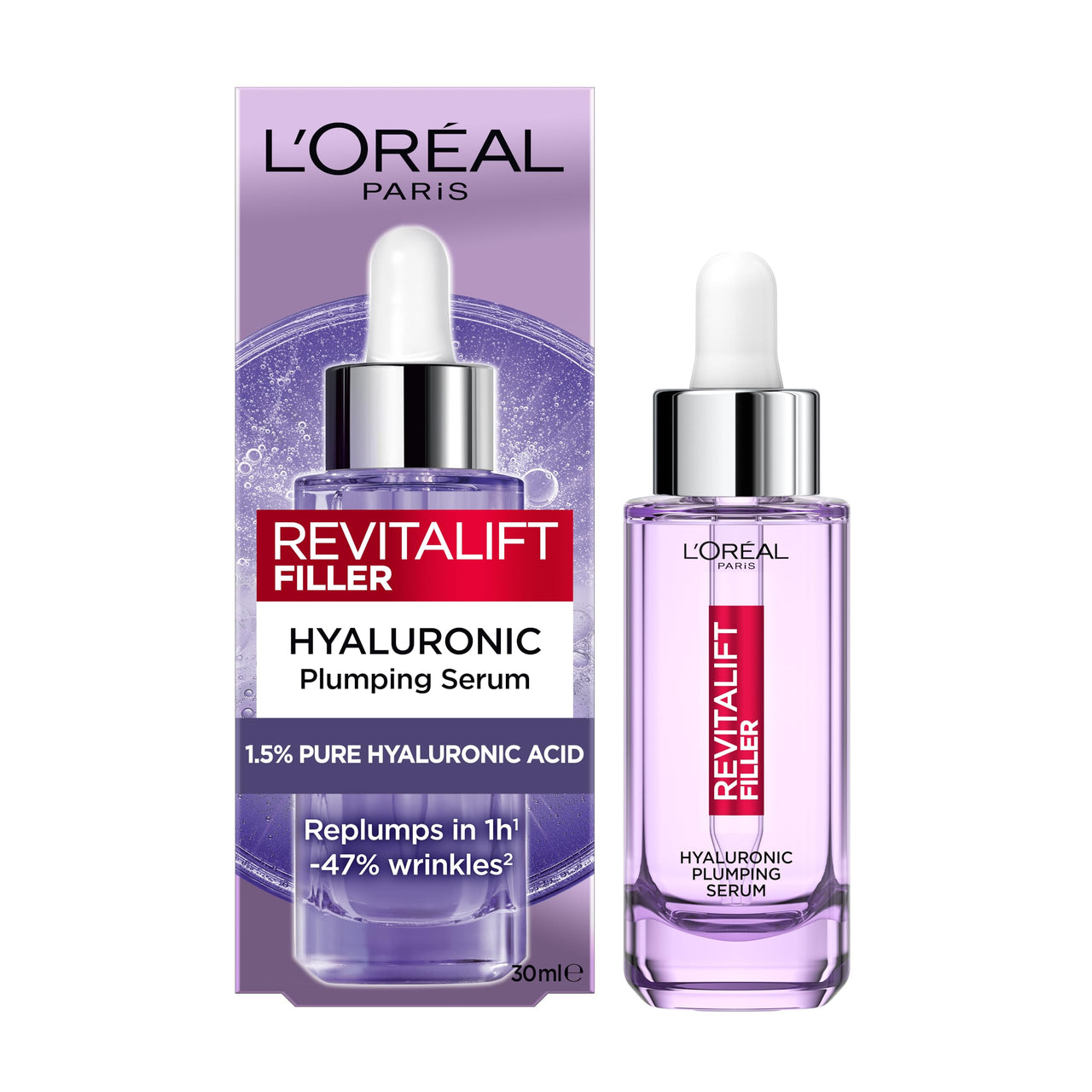 L'Oréal Paris, Face Serum, Hydrating & Plumping, Revitalift Filler 1.5% Pure Hyaluronic Acid, 30 ml