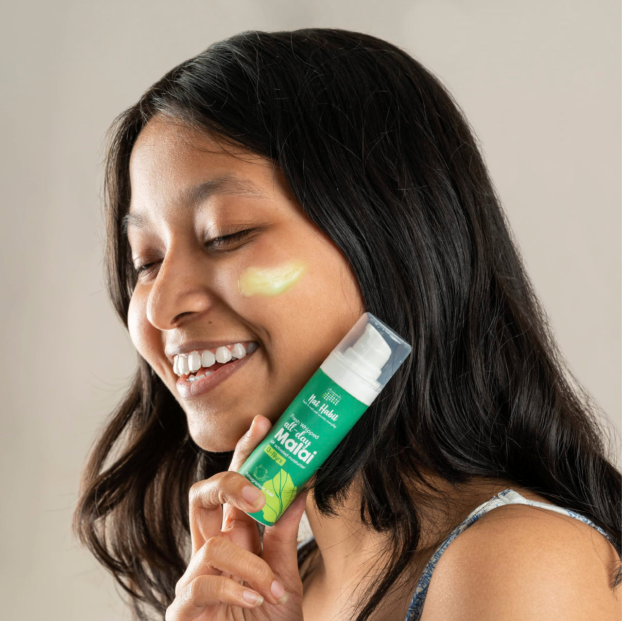 Nat Habit All Day Face Cream, Fresh Whipped Pomegranate Face Malai, Tulsi PhytoActive - For Hot & Dry Weather, All Skin Types Moisturization (13 to 19yrs, 30g)
