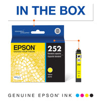 Epson T252 DURABrite Ultra Ink Standard Capacity Yellow Cartridge (T252420-S) for Select Workforce Printers, 1 Count (Pack of 2) 1 Count (Pack of 2)