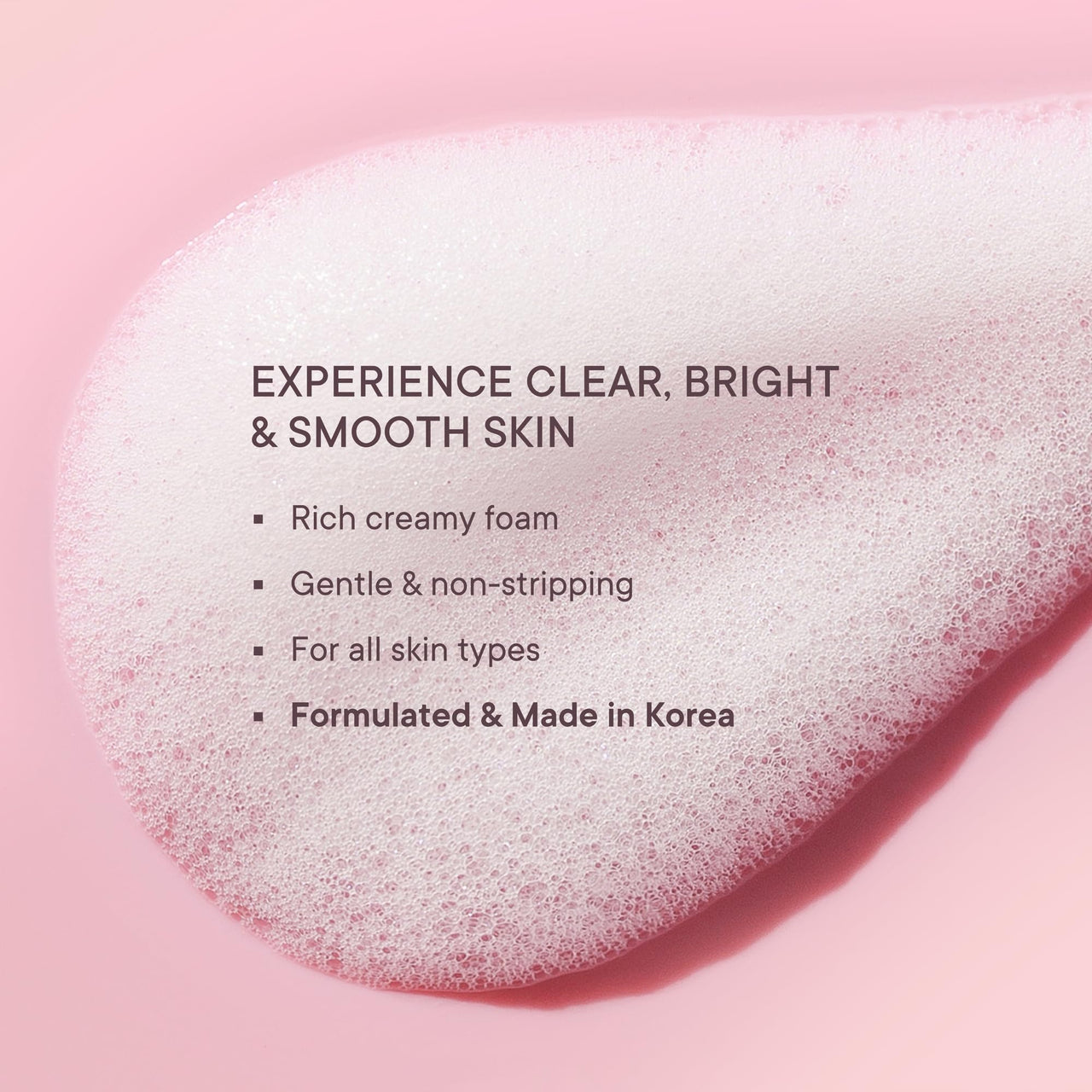 Quench Brightening Foam Cleanser with Cherry Blossom Radiance | Korean Face Wash for Glowing Skin | Removes Makeup, Dirt & Impurities | Brightens Dull Skin | Made in Korea (100ml)
