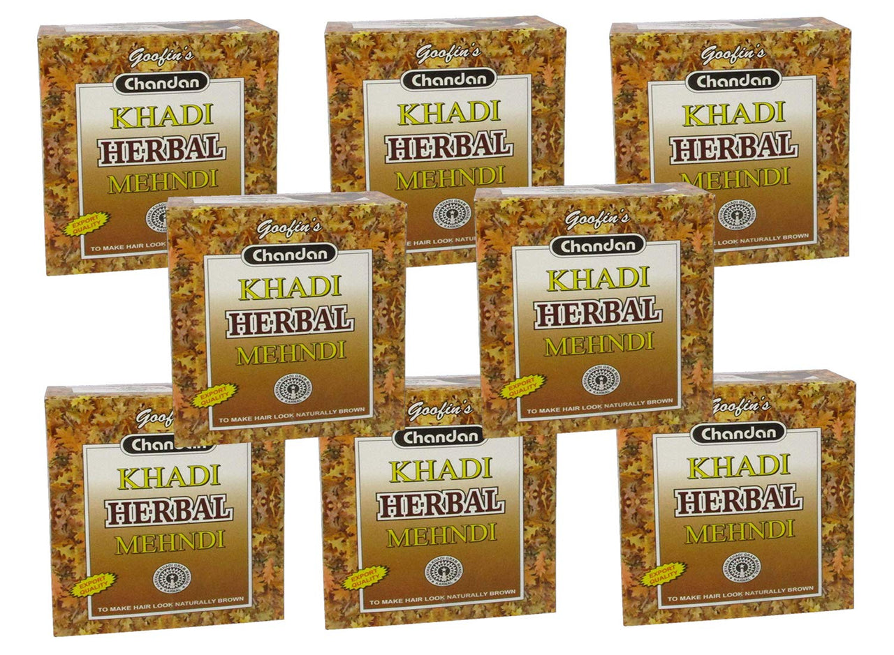 Goofin's khadi Herbal Mehndi - Pack of 8 (640g, Brown)