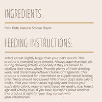 Better Belly Pork Hide Rolls with Smoke Flavor Small, 20 Count, Digestible Pork Hide for Dogs (P-94453)