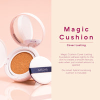 MISSHA Magic Cushion Cover Light I SHADE NO. 23 I 15g I Mousse Foundation I Long Lating Formula I Hydrating Skin I Matte Finish I Natural Glow I All SKin types