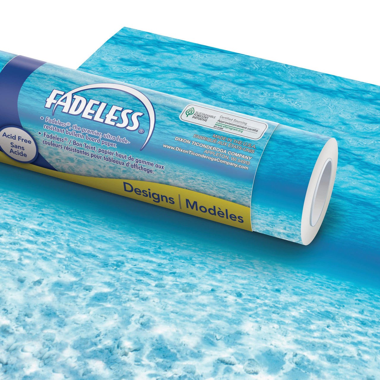 Fadeless Bulletin Board Paper, Fade-Resistant Paper for Classroom Decor, 48 x 12, Under the Sea, 1 Roll