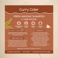 Nat Habit Curry Cider Navdha Shampoo - Natural Cleanser for Women & Men, Enhances Immense Shine, Retains and Imparts Moisture, For Strong & Sunny Shine Hair, 250ml