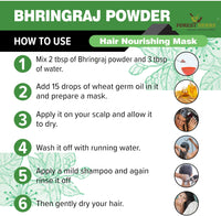 THE FOREST HERBS Natural care from nature 100% Pure Bhringraj Powder for Hair Growth - 200Gms | Good for Hair Pack, Hair Oil | Preservative Free, 1 Count