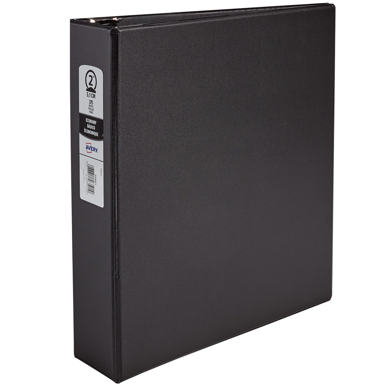 Avery Economy 3 Ring Binder, 2" Round Rings, 1 Black Binder (03501)