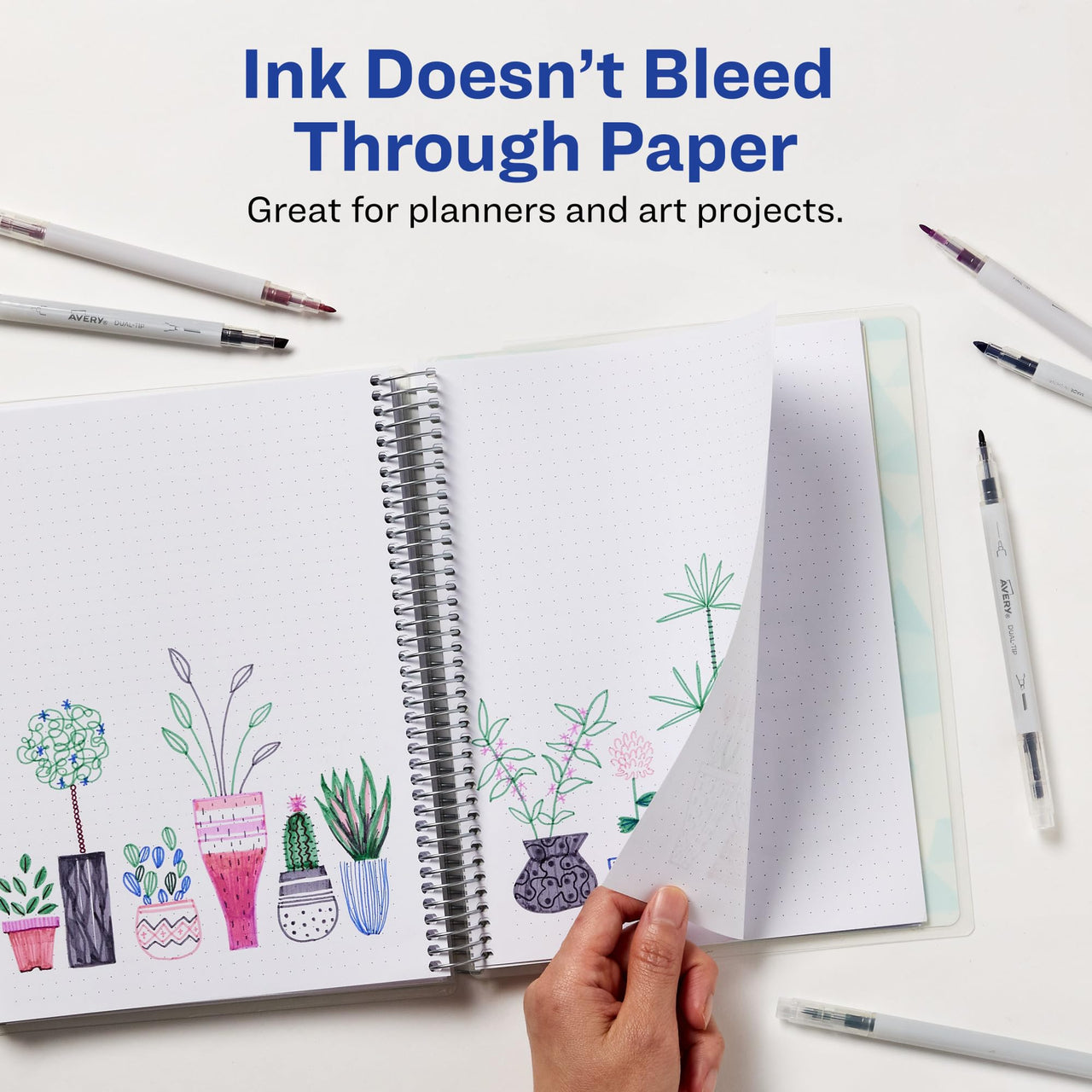 AVERY Dual Tip Markers, Fine Tip Marker and Chisel Tip Marker, Quick-Drying Water-Based Markers, Muted Neutral Colors, Ideal Planner Markers and Journal Markers, 6-Pack (25003) 6 Pack