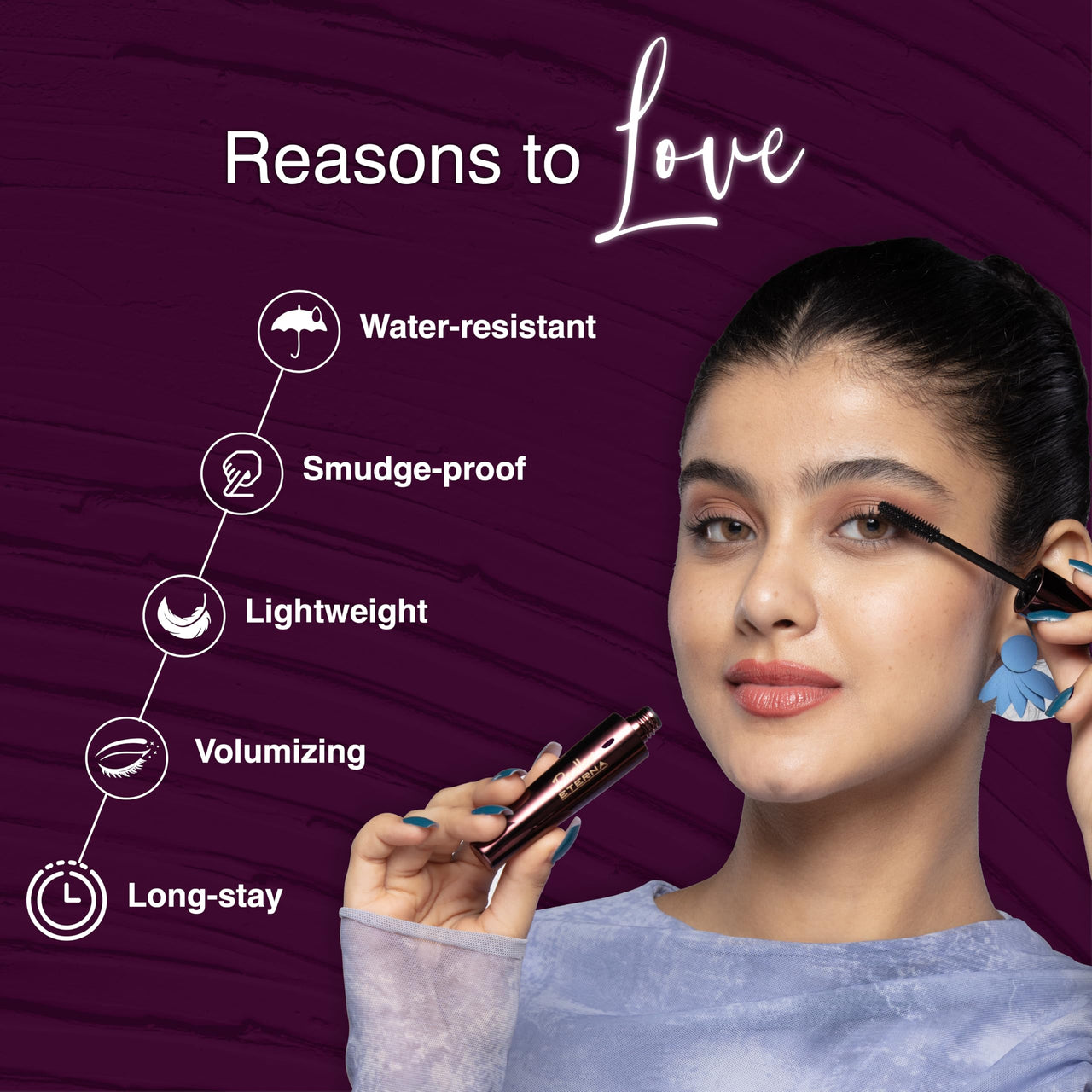 Dazller Eterna Black Eye Combo - Mascara, 15g + Eyeliner, 7.5g, Matte Finish, Water-Proof, Smudge-Proof, Long Stay, Infused with Herbal extracts, Vegan