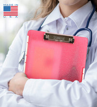 Dexas Slimcase 2 Storage Clipboard with Side Opening 12.5 x 9.5 Pink Glitter White Binding. Organize in Style for Home, School, Work or Trades! Ideal for Teachers, Nurses, Students, Homeschooling