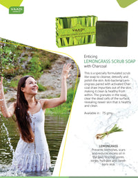 Vaadi Herbals Enticing Lemongrass Scrub Soap, 75g