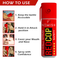 Newish Strong Red Chilli Pepper Spray for self Defence Small Pocket Size - Reliable and Effective Self-Defense (50 x 2 Time Spray) Pack of -2