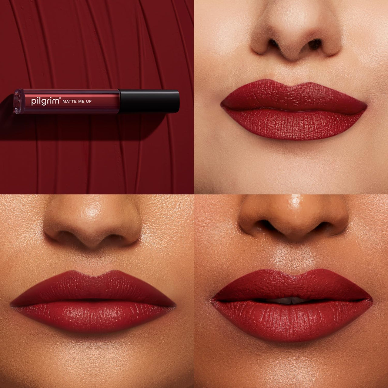 Pilgrim Liquid Matte Lipstick - Ruby Fling | Lipstick for Women with Hyaluronic Acid & Spanish Squalane | Transferproof, Long Lasting & Non Drying with Hydrating Ingredients 3gms