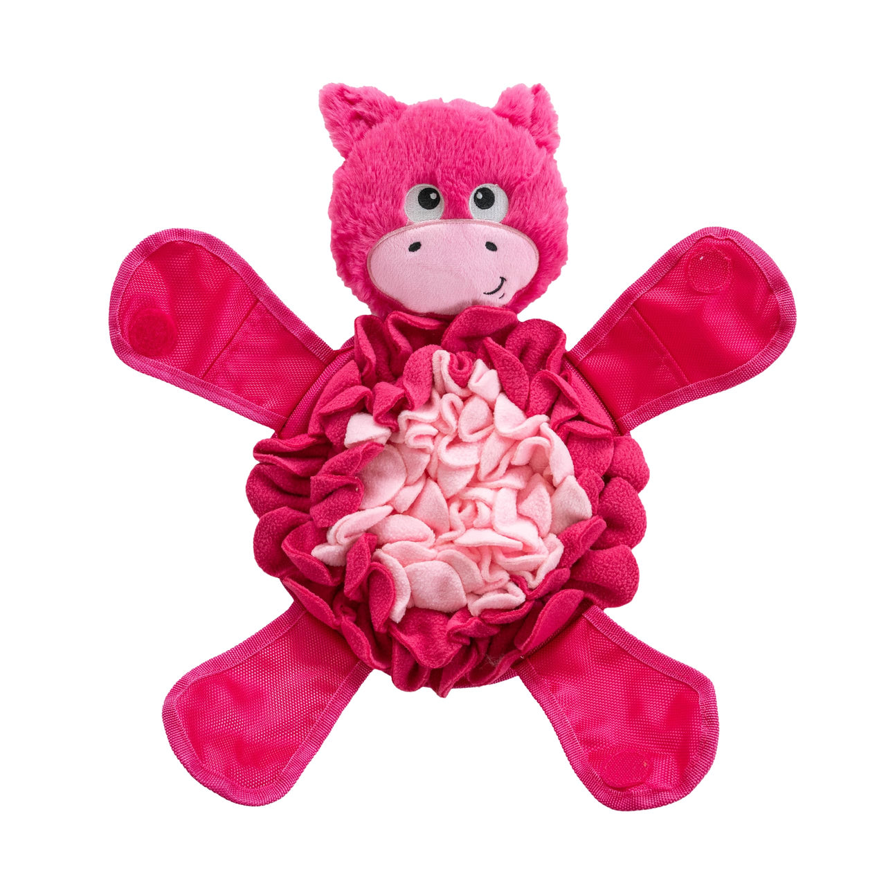 Outward Hound Nina Ottosson Snuffle Palz Interactive Plush Dog Puzzle and Snuffle Mat for Dogs, Non-Slip Snuffle Mat, Dog Enrichment Toys, Plush, Pig, Pink, Large