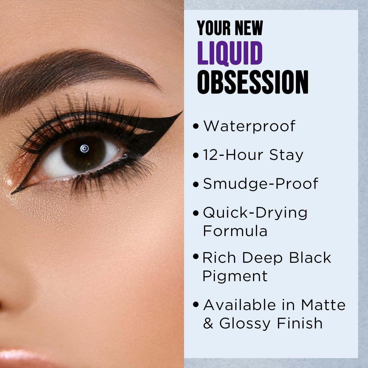 Hilary Rhoda Eye Callin' Liquid Eyeliner | Long Lasting Liquid Eyeliner | Matte & Glossy Finish | Waterproof Formula | 12-Hour Stay | Glides on Flawlessly | 3ml (Matte | Shade 01)