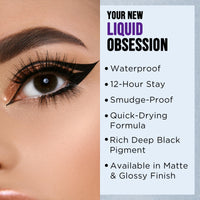 Hilary Rhoda Eye Callin' Liquid Eyeliner | Long Lasting Liquid Eyeliner | Matte & Glossy Finish | Waterproof Formula | 12-Hour Stay | Glides on Flawlessly | 3ml (Matte | Shade 01)