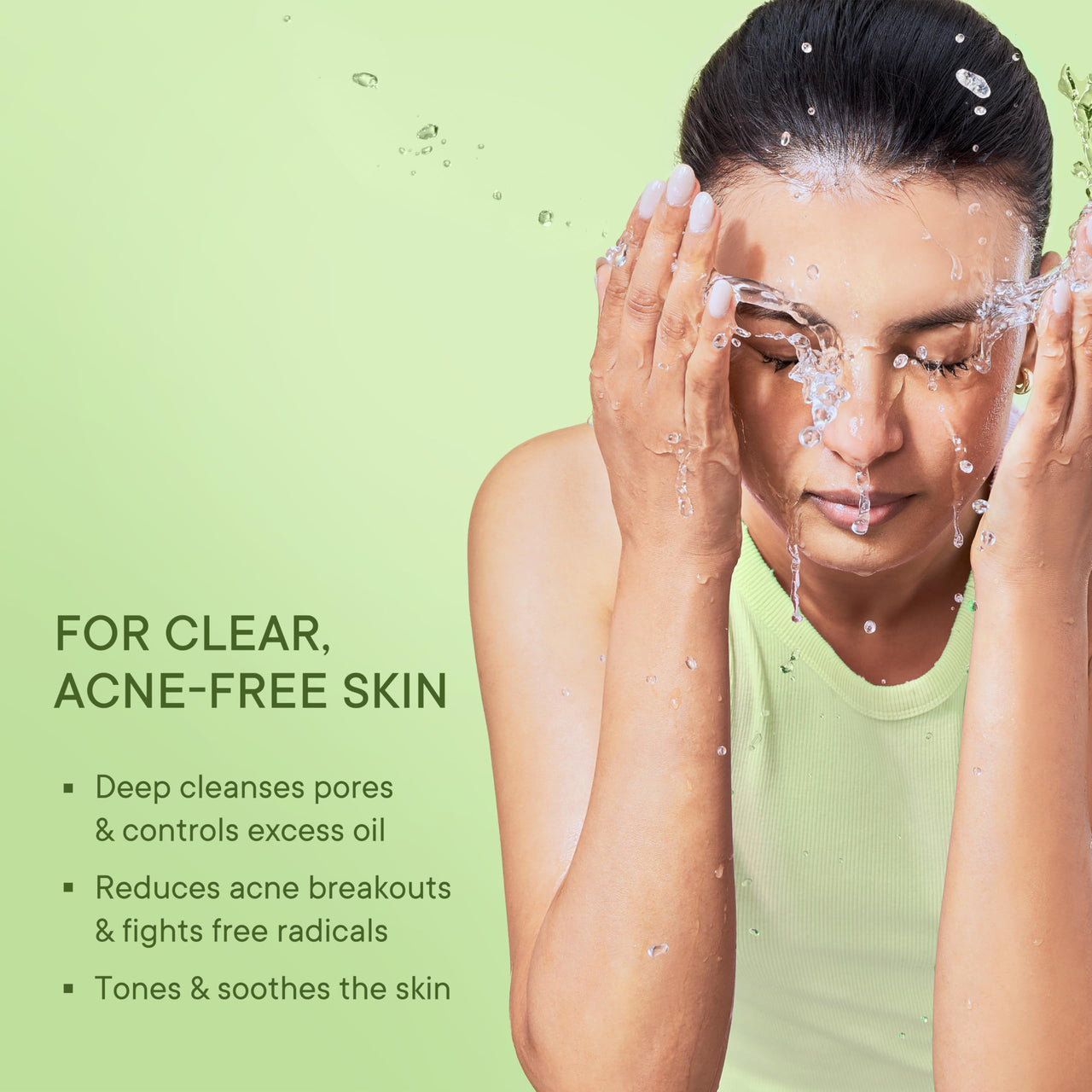 Quench Skin Detox Gel Face Wash with Matcha Green Tea Anti-Oxidants | Korean Face Wash for Oily & Acne-Prone Skin | Made in Korea (100ml)