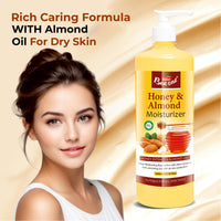 Beeone Honey Almond Moisturizer 1000ml – Deeply Nourishing Lotion for Soft, Smooth & Hydrated Skin | Rich in Honey & Almonds for All Skin Types