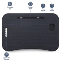 Nestl Lap Desk for Laptop - Foldable Laptop Desk for Bed and Couch, Portable and Lightweight Laptop Stand for Bed Breakfast, Working, Reading, and Writing, Black Lap Table, Large Laptop Tray