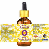 Deve Herbes Brahmi Oil (Bacopa monnieri) with Glass Dropper | Infused | Pure | Non-Sticky | Lightweight | For Hair Care Routines | Men & Women | Traditional Use | Natural | 30ml