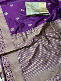Avantika Fashion Women's  Soft Lichi Silk Banarasi Kanjivaram Saree With Blouse Piece