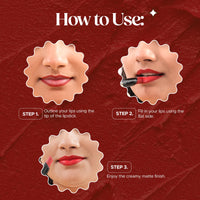 Hilary Rhoda Slay All Day Matte Lipstick | Transfer-proof & Smudge-proof | Long-Lasting & Premium Creamy Lipstick | Waterproof & Vibrant Colour lipstick | 2.6g (Dark Red - Shade 11)
