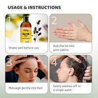 Rey Naturals Premixed Castor Plus Lavender Essential Oil For Hair Growth | Lavender Oil For Hair | Soothes Scalp & Balance Dandruff | Lavender Oil For Skin, Healthy Hair & Nourished Scalp - 200 ml