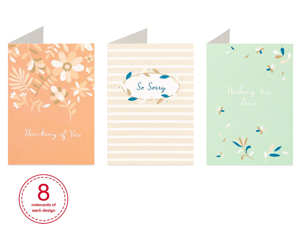 American Greetings Sympathy Cards Assortment, 6 Nature-Inspired Designs (48-Count)