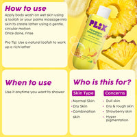 PLIX - THE PLANT FIX Peaches & Lemon Detan Bump Eraser Scrub (200g), Body Lotion SPF 30 (150ml), & Pineapple Smooth Skin Juicy Body Wash (236ml) | Removes Tan, & Smoothens Strawberry Skin