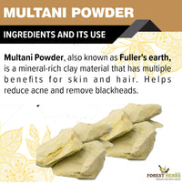 THE FOREST HERBS Natural care from nature 100% Pure Multani Mitti Powder for Face Pack (200G) for Exfoliating Soothing Nourishing Face, Skin & Hair