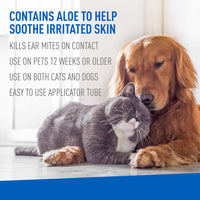 Adams Ear Mite Treatment For Dogs and Cats Over 12 Weeks, Kills Ear Mites On Contact, Relief For Dogs and Cats Suffering From Ear Mites, Soothing Aloe and Lanolin Formula .5 Fl Oz