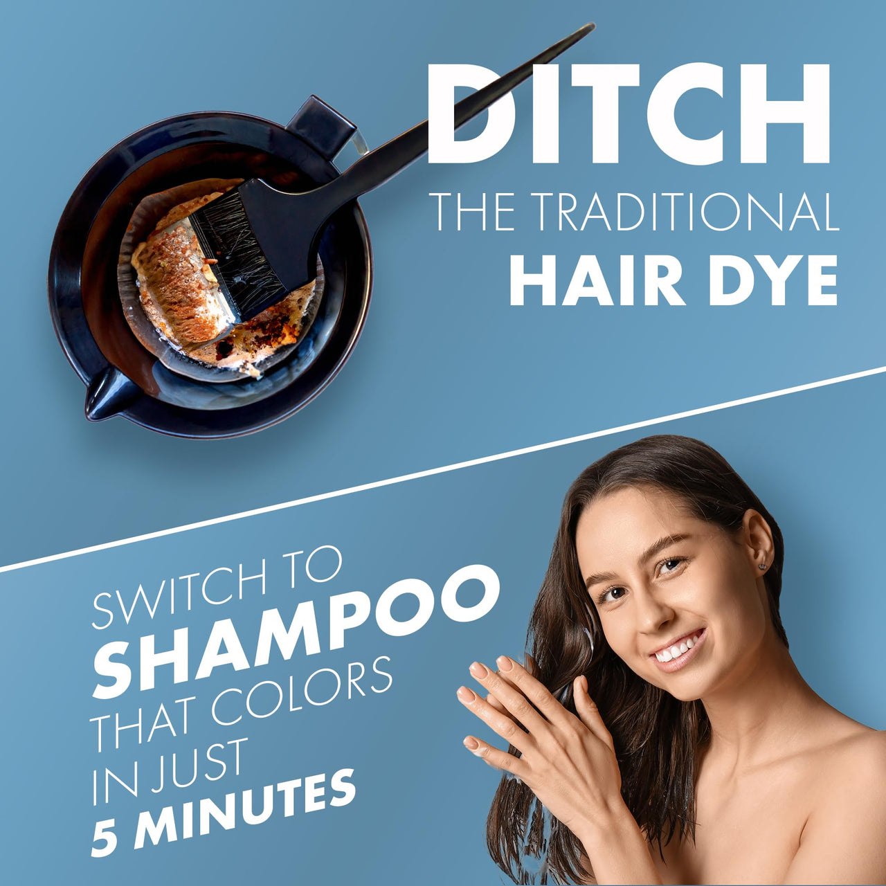 ThriveCo Natural Black 5-Minute Coloring Shampoo | 100% Grey Coverage - 20ml X 4 | Ammonia-Free | Infused with Hyaplex™ | Hydrates Hair & Delivers Deep, Long-Lasting Color | 80 ML