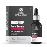 Khadi Organique Rosehip Face Serum For Radiant Glow, Anti Aging, Hydrates & Brighten Skin, Even Out Skin Tone, No Artificial Fragrance Only Used Blend, 30ml