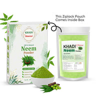 Khadi Omorose Neem Powder 100% Pure & Natural for Skin & Hair Care, Skin Brightening, Fights Dandruff, Controls Excess Oil, Fights Acne and Pimples | 200 Grams | Resealable Zipper Pouch