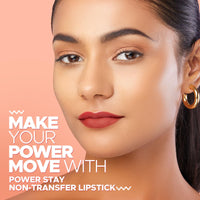 Hilary Rhoda Power Stay NonTransfer Lipstick | Matte Finish | Infused with Vitamin E & Shea Butter | Lightweight & Highly Pigmented | Glides Easily & Smudge-Proof |3.2g (Burnt Maroon - Shade 17)