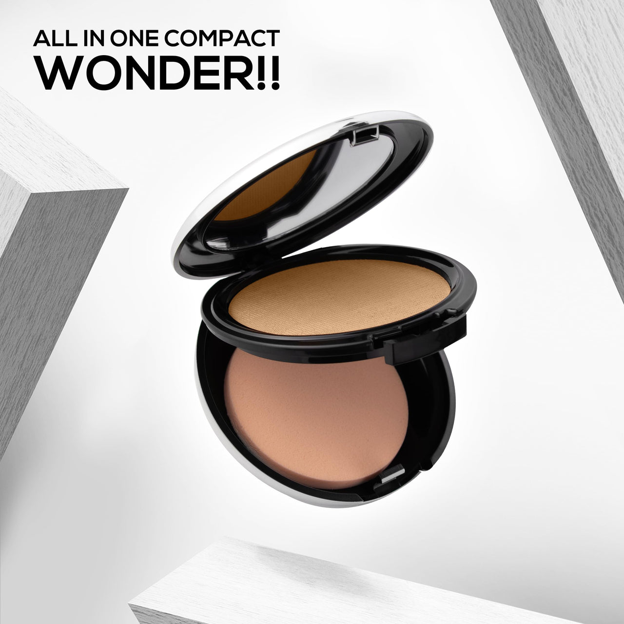RENEE Pro HD 3-IN-1 Compact - Ivorie, Compact Powder, Concealer & Foundation, SPF 20, Matte Finish, High Coverage, Ultralight & Silky Smooth Finish For All Skin With Vitamin E, C & Aloe Vera (Beige)