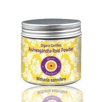 Deve Herbes Pure Ashwgandha Powder (Withania somnifera) Organic Certified Natural Therapeutic Grade 50gm (1.76 oz)