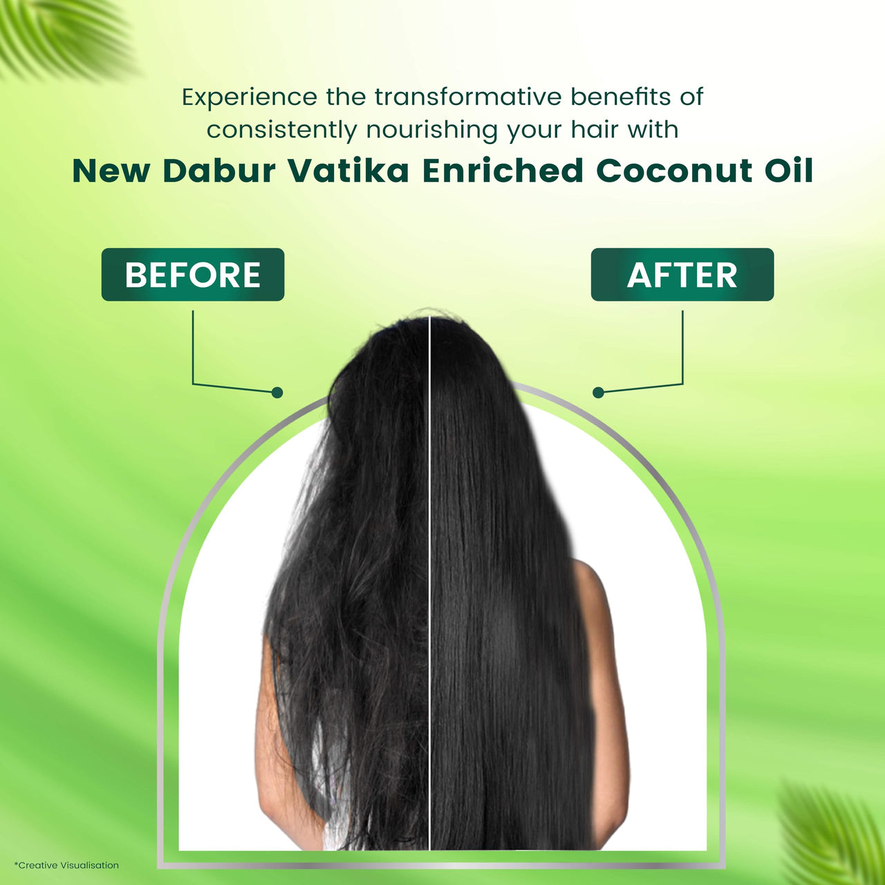 Dabur Vatika Enriched Coconut Hair Oil - 300ml | For Strong, Thick & Shiny Hair | Clinically Tested to Reduce 90% Hairfall in 4 Weeks | Prevents Dull & Damaged Hair | Enriched with 10 Herbs