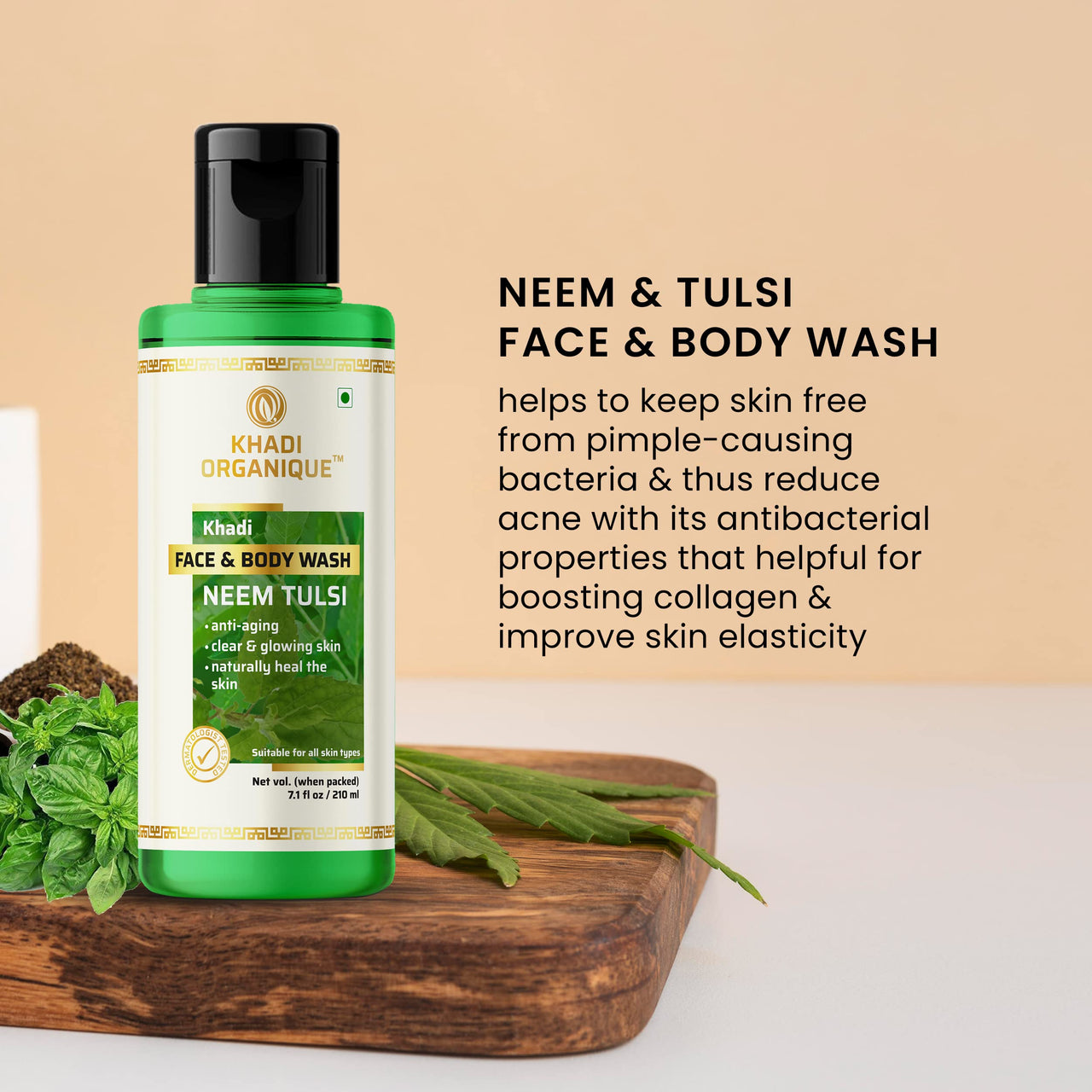 Khadi Organique Neem Tulsi Natural Face & Body Wash Pack Of 2
