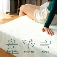 ZINUS 6 Inch Green Tea Memory Foam Mattress [New Version], Queen, Fiberglass free, Medium Firm Feel, Zoned Pressure Relief, Certified Safe Foams & Fabric, Mattress in A Box 6