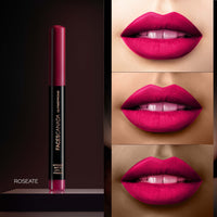 FACES CANADA Ultime Pro HD Intense Matte Lipstick + Primer - Roseate (Pink), 1.4g | 9HR Long Stay | Flawless HD Matte Finish | Intense Color | Lightweight | Smooth Glide | Primer Infused