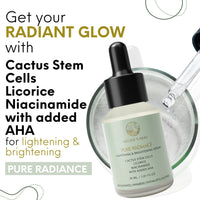 Nature's Kinn Pure Radiance Lightening & Brightening Serum 30 ml | Enhanced with Licorice, Niacinamide, Cactus Stem Cells, and AHA | Free of Alcohol, Sulphates, Parabens, and Phthalates | Hydrating, Skin-Brightening Serum