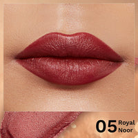 Pilgrim Glitter Lipstick For Women 4.2gm | Dubai Luxe Lifestyle - Royal Noor Shade | Lipstick Infused with Vitamin E & Olive Oil | Glitter Formula With Matte Finish | Non Drying | All Skin Types